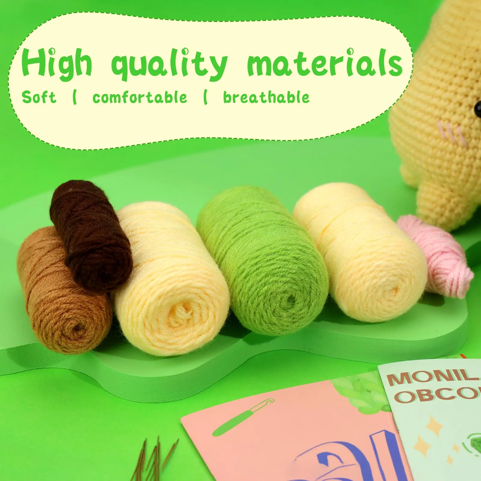 Crochet Kit for Beginners Potted Plants Crochet Kits for Adults DIY Knitting Supplies with Step-by-Step Video Tutorial