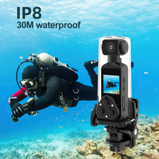 4K Action Camera Pocket Wifi Mini Sports Camera  270° Rotatable Sports Photo Video Vlog Recorder with Microphone Waterproof Case 5