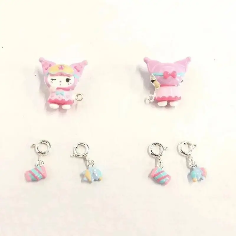 

Kuromi Sanrio Плюшевые Милые Мультяшные розовые пижамные носки с бусинами аксессуары «сделай сам» искусственная кожа для девочек детские игрушки подарок на день рождения