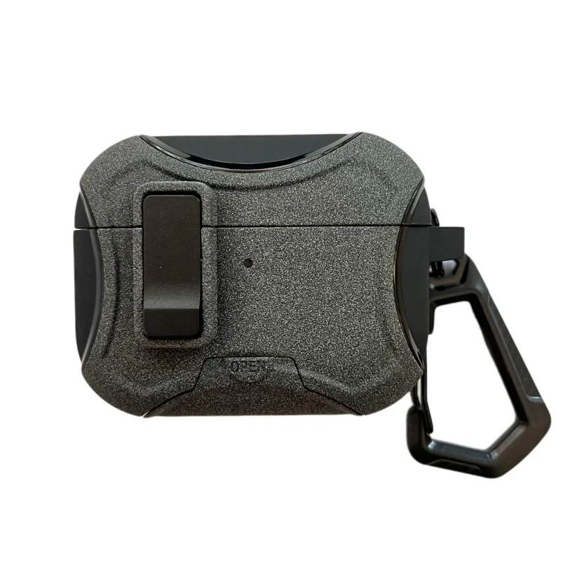 Shockproof Armor Case with Security Lock & Carabiner - Anti-Drop Hard Earphone Cover