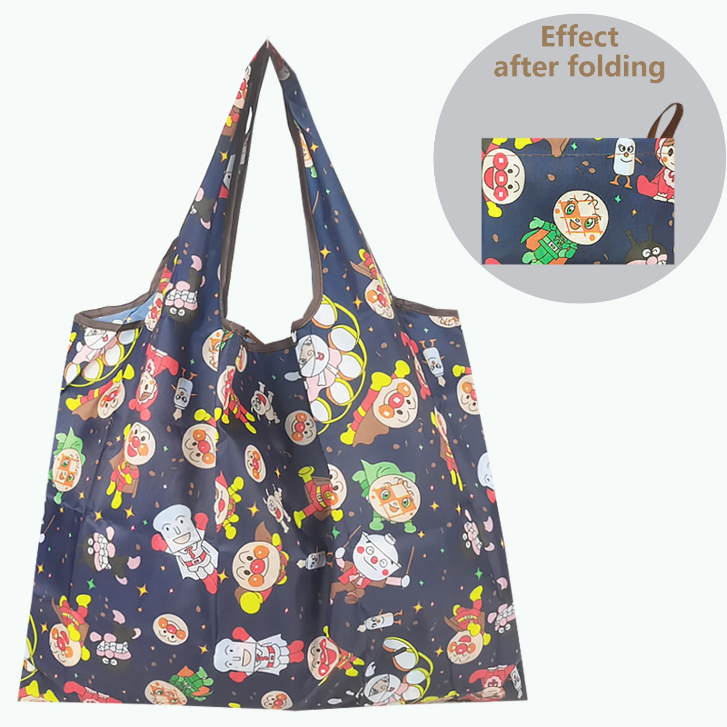Nylon Eco Friendly Shopping Bags Storage Sturdy Portable Large Cartoon Kawaii Tote Travel Grocery Reusable Foldable Washable