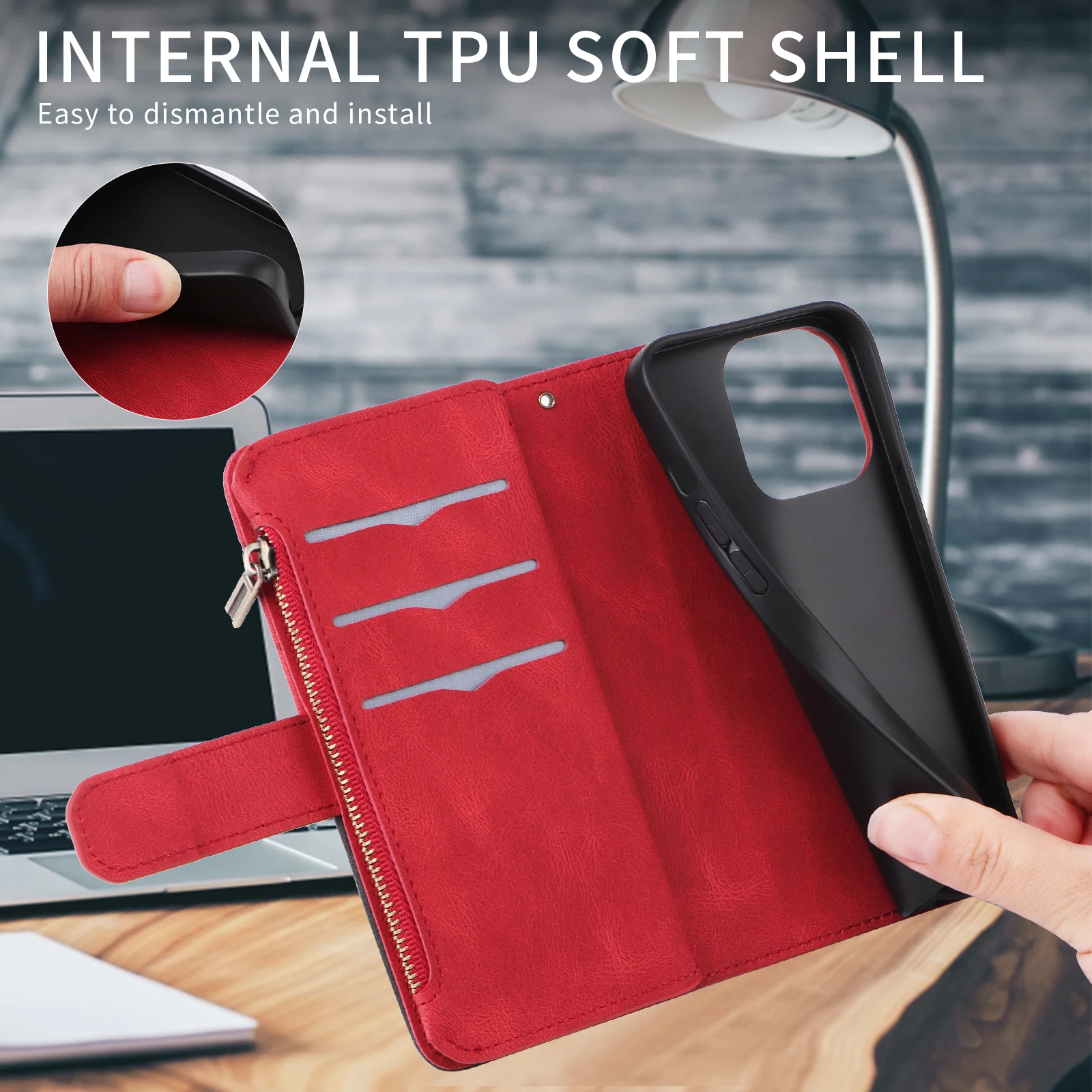 Brieftaschenhülle für Samsung Galaxy A91 A81 A73 A72 A71 A57 A56 A55 A54 A53 A52 A51 A41 A37 A36 A35 A34 A33 A32 A31 A26 A25 A24 4G 5G – Detail 6
