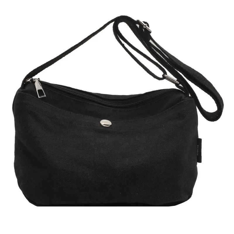 College Women's Chic Canvas Shoulder Bag - Lightweight One-Strap Tote for Campus Travel, Casual Mini Crossbody Purse