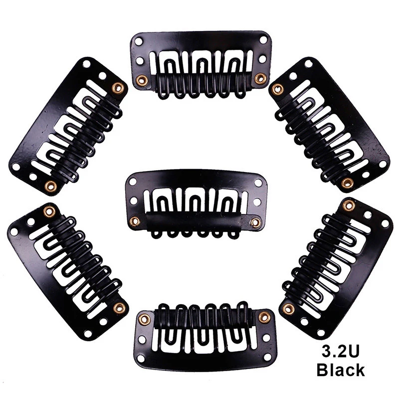 20/50Pcs U Shape Wigs Clip In Hair Extension Wig Clips for Human Hair Bangs, Snap Clips, Metal Comb, hair extension clips