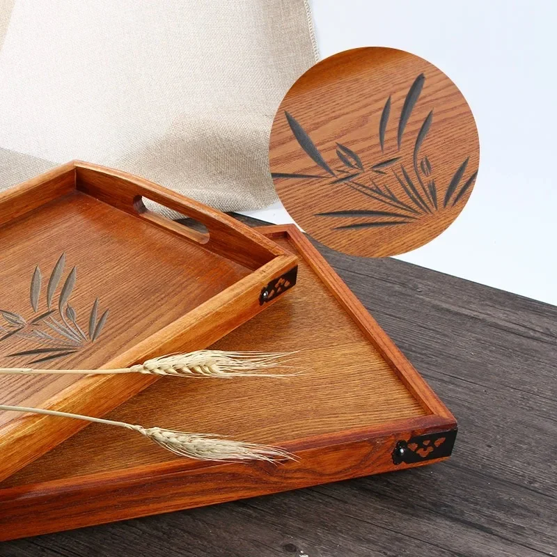 Japanese Wooden Tray Tea Portable Decorative Miscellaneous Storage Tea Set Kitchen Restaurant serving kitchen bamboo