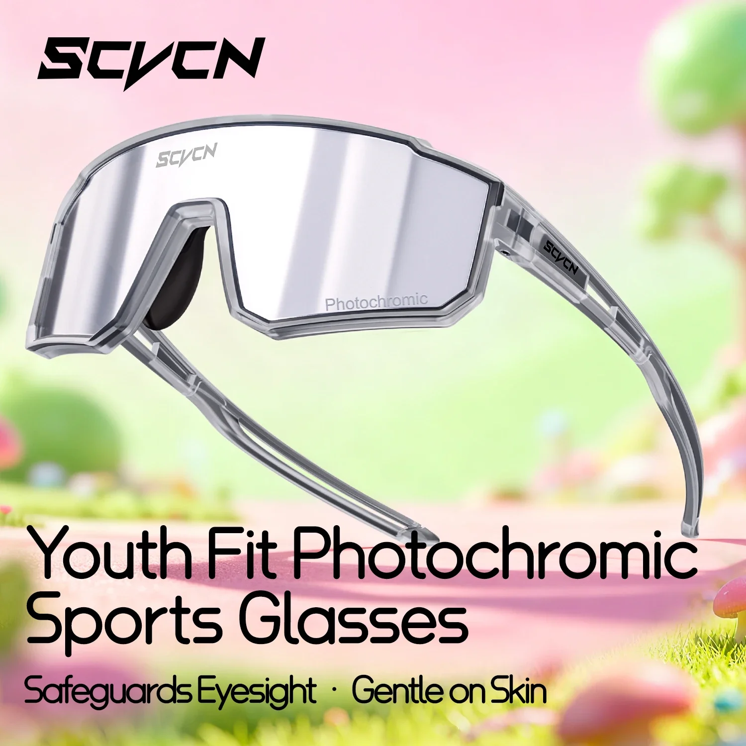 SCVCN Kids Photochromic Sunglasses Kids Polarized Cycling Glasses Sports UV400 Boy Baseball Outdoor Eyewear Running Hiking