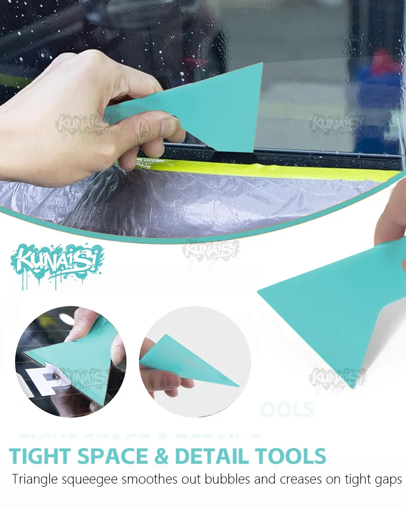KUNAISI Auto Film Wrap Tool Kit Rakel Set Vinyl Schaber Cutter Fahrzeug Fenster Tönung Wrapping Werkzeuge Vinyl Spachtel Auto Zubehör – Detail 4