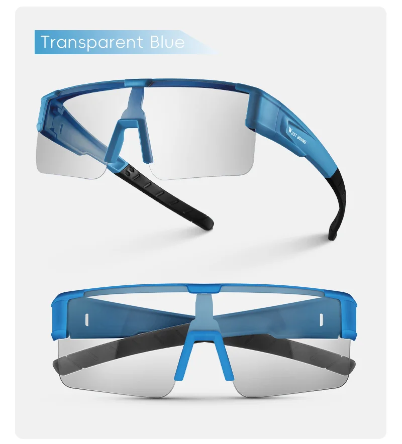 WEST BIKING Polarisierte/Photochrome Fahrradbrille UV400 Blendschutz Überbrille für Kurzsichtige Leichte Outdoor-Sportbrille – Detail 21