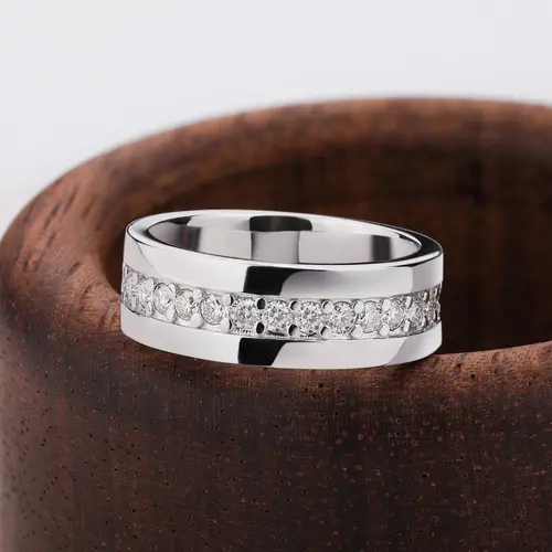 100% 925 Sterling Silver Full Moissanite Ring Man Women Sparkling Lab Diamond Eternity Band Wedding Rings Hip Hop Jewelry Gifts - Image 2