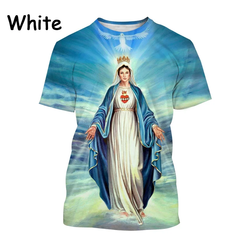 Camiseta con estampado 3D de la Virgen María para hombre y mujer - Main Image