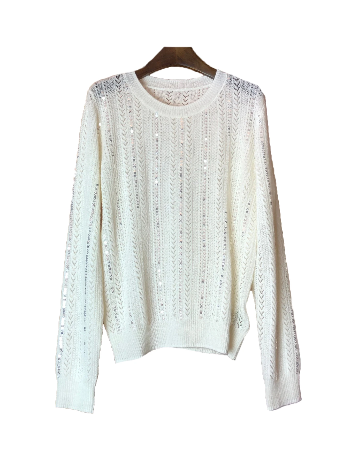 

Round neck pullover fashionable temperament delicate comfortable versatile 2024 fall and winter new 1219