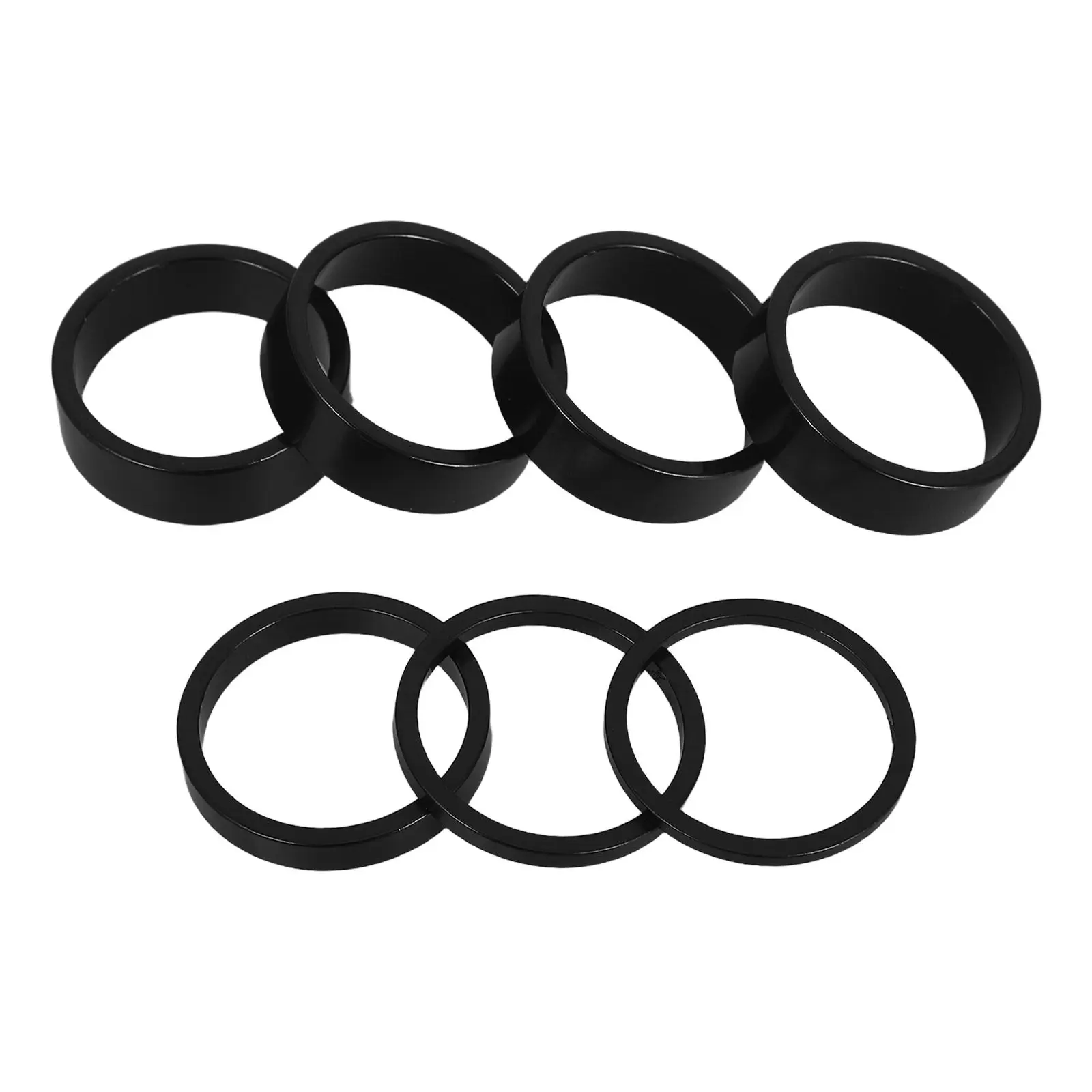 7Pcs 경량 알루미늄 산악 자전거 스템 스페이서 28.6mm 향상된 포크 연결을 위한 정밀 맞춤형 스택형 헤드셋 스페이서