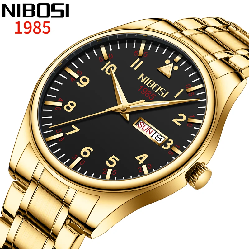 

NIBOSI Luxury Casual Watch Top Brand Fashion Stainless Steel Calendar Luminous Waterproof Men Watch Male Clock Reloj Hombre