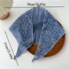 Small Flower Triangle Scarf Women Cotton Linen Scarves All-match Decorative Shawl Korean Version Shawl for Ladies Neckerchief 4