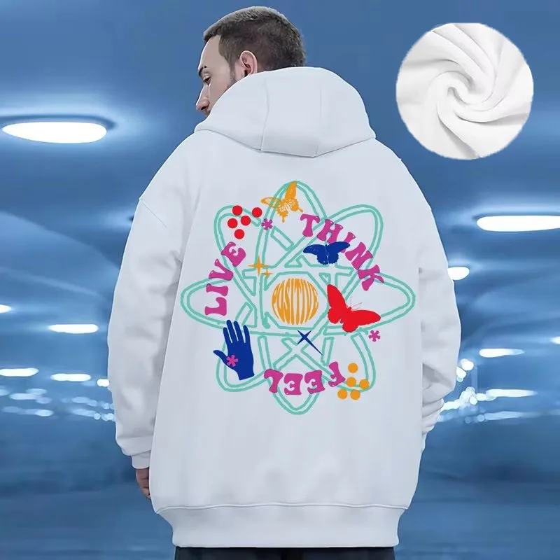 Hooded Sweater Men's Trendy Brand Large Size M-8XL Men's Autumn And Winter Style Plush And Thick Fat Hip-hop Pullover Jacket