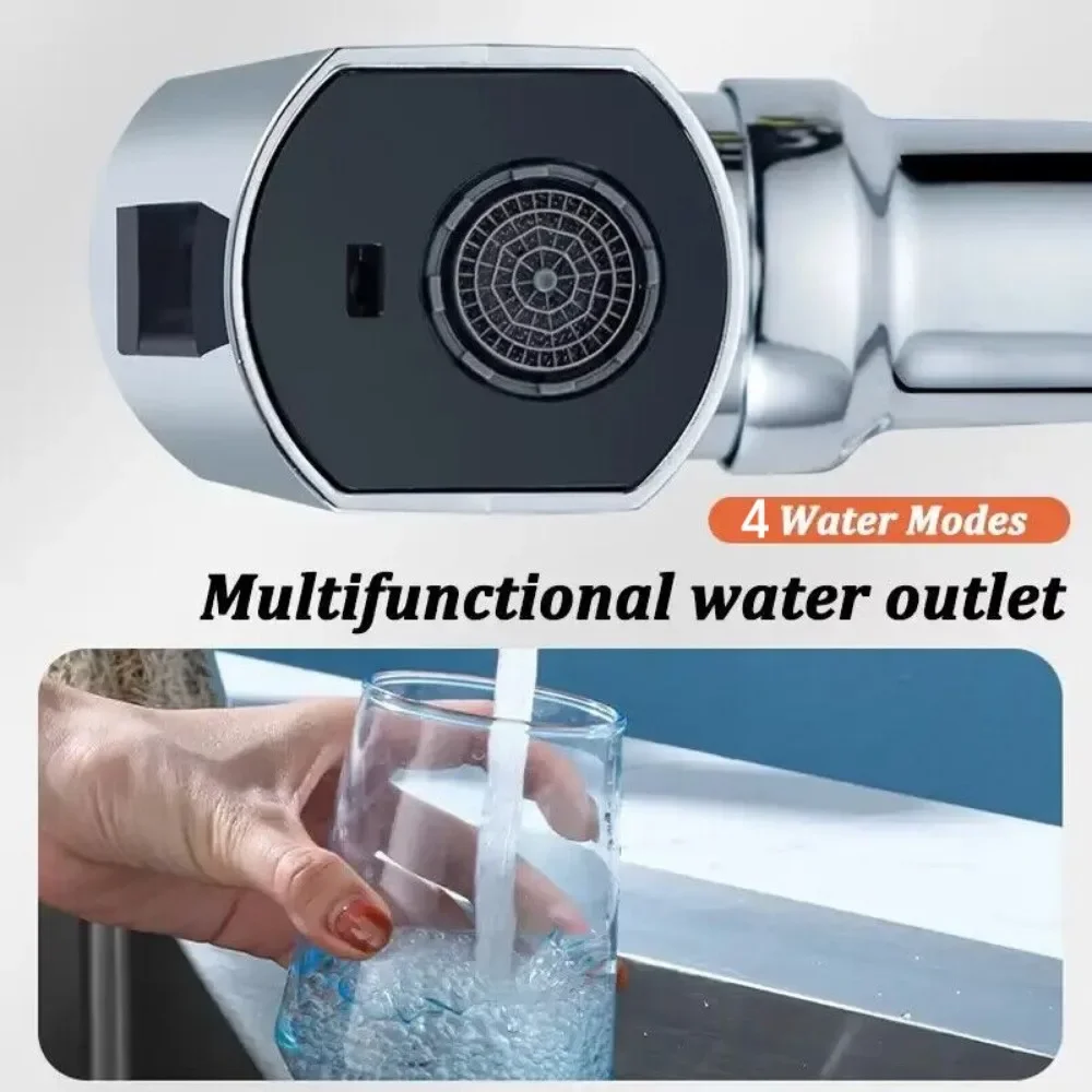Water Tap Faucet Bathroom Faucet 4 Modes Waterfall Faucet Aerator Extender Sprayer Kitchen Sink Tap Waterfall Diffuser Water Saving Nozzle Bubbler