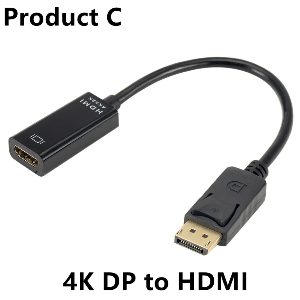 4K DP to HDMI-compatible Adapter Converter DisplayPort to HDMI Cable DP Male HDMI Female HD TV Video Audio Adapter For PC TV
