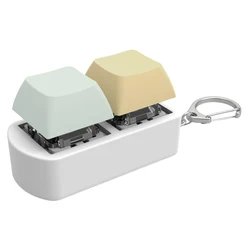 Stress Relief Fidget Clicker Keyboard Keychain (Green and Yellow)