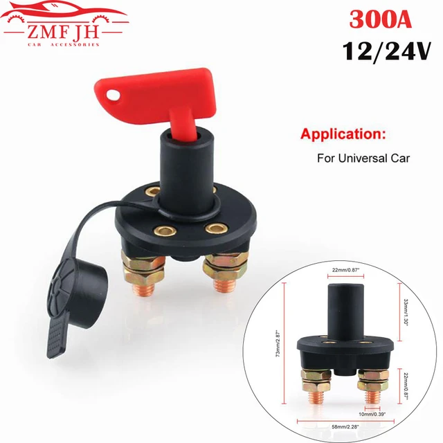 Interruptor de batería de coche AD 300A, 6V, 12V, 24V, interruptor  principal, 2 terminales de tornillo, interruptor de corte, llave de  interruptor giratorio aislado Interruptor de camión cortacorrientes 12v -  AliExpress