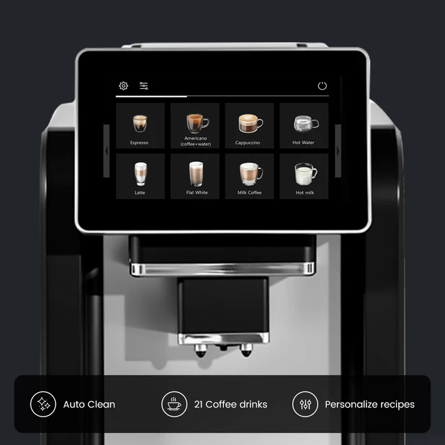 Mcilpoog WS817 -7"colorfMacchina per caffè espresso automatica con montalatte, 21 gusti per casa e ufficio 2