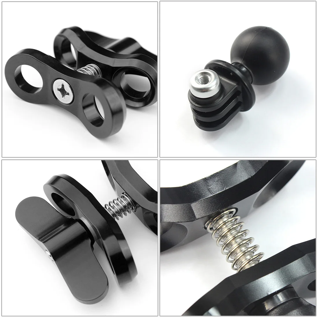 Dual Handheld Tauch halterung Taschenlampe Tablett Stabilisator Halterung für Sony Gopro 13 12 Action Kamera Camcoder Smartphone Halter – Detail 15