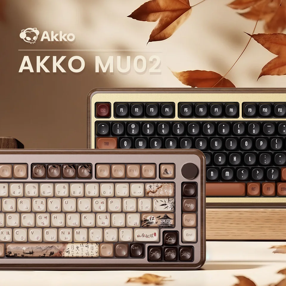 Akko Mountain Seclusion木製メカニカルキーボード、ワイヤレス