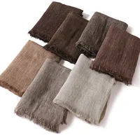 Rayon Crinkle Scarf Muslim Women Hijab Winkle Headscarf Shawl Wrap Turban Fringe Bandanas Scarves Bufanda Foulard Turbante Mujer