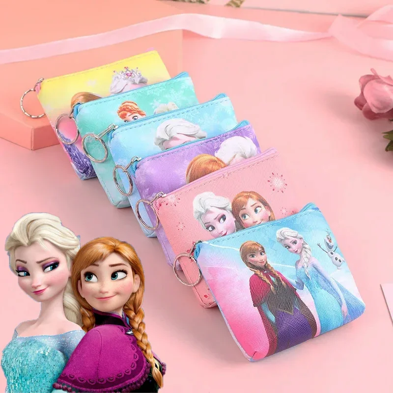 

Disney Frozen Cute Creative Zero Wallet Cartoon Princess Series Children's Small Bag Earphone Key Coin Bag Women's Wallet