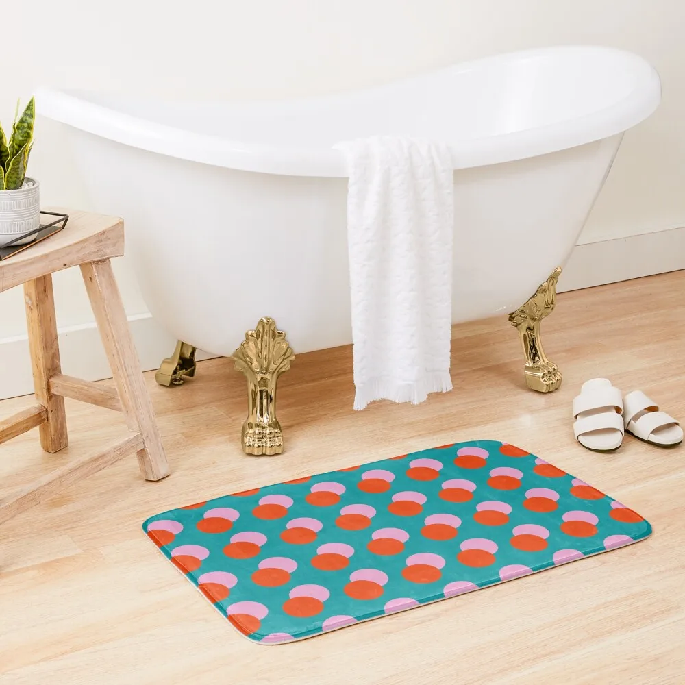 

70s Mid century geometric pattern Bath Mat Non-Slip And Washable Kitchen External Entrance Doormat Bathroom Accessories Mat