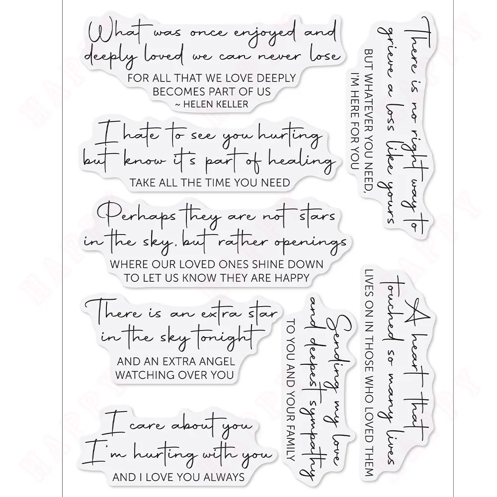 New Stamps So Very Sorry for Your Loss DIY Scrapbook Envelope Diary Photo Album Paper Cards Decorative Craft Embossing Template - 2