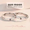 Sun Moon Couple Rings Set Open Adjustable Ring Eachother Lovers Minimalist ring gift Engagement Wedding Rings Bride Jewlery 3