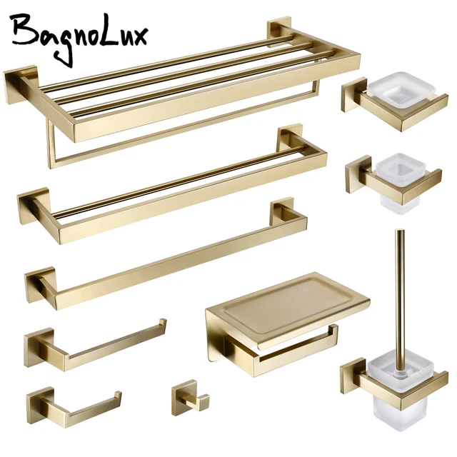 Brushed Gold Bathroom Accessories Set 2