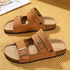 Large Men Boken Shoes and Slippers Unisex Matte Casual Leather Double Breasted Trendy Boken Sandals  Lightweight and Fashionable 2