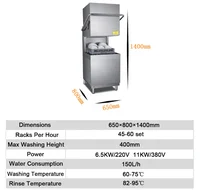 High-efficiency Hooded Dish Washing Machine Restaurant Kitchen Commercial Automatic Hood Type Dishwashers For Restaurant 2