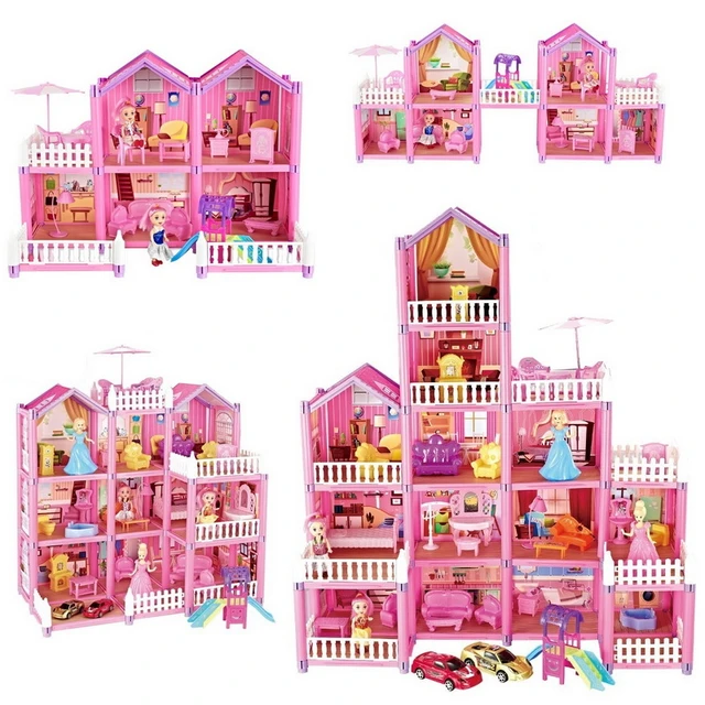 Princess Big Villa DIY Dollhouse Doll House Castle DIY Dollhouse Assembled  Set Pretend Play Toys Birthday Gifts - AliExpress