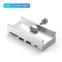 6-Port USB 3.0 Hub with Power Supply and Clip-Type Design for High-Speed Data Transmission (2 USB 1 TYPE C SD TF)