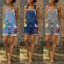 

YICIYA Tooling Jean Women's Slim Jumpsuit 2021 Spring And Summer Women Suspender Shorts Work Clothes Street Printed Casual Jumps