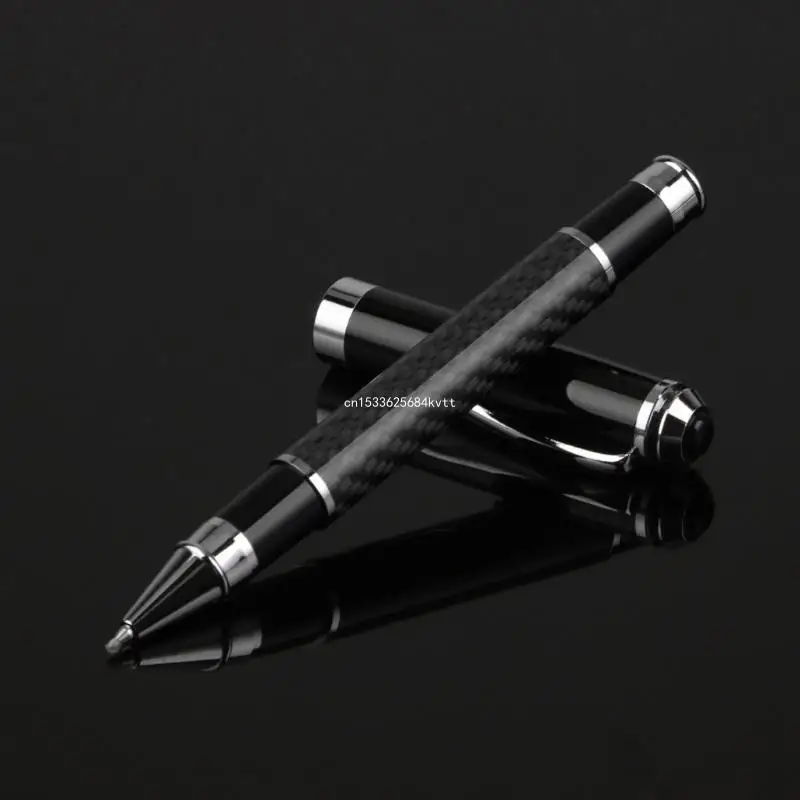 

Гелевая шариковая ручка из углеродного волокна с черными чернилами, офисные школьные принадлежности, канцелярские Прямая