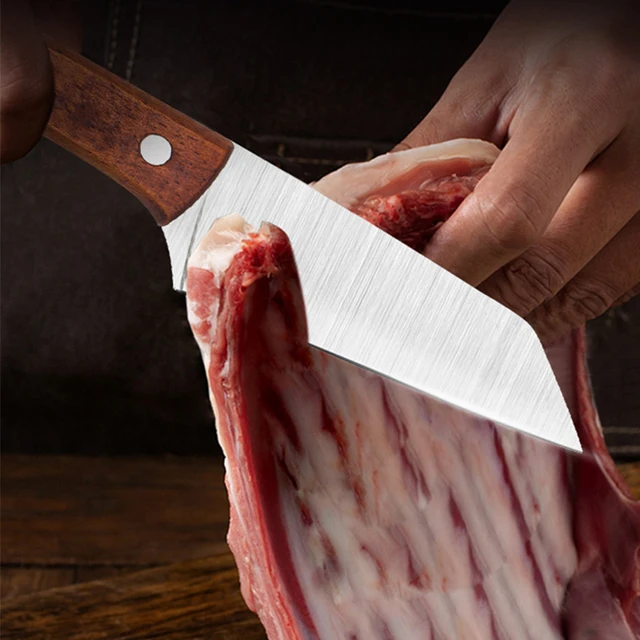 Couteau à désosser de Forge manuel, couteau à trancher le poisson, couteau à Steak de fruits, manche en bois en acier inoxydable, couteaux de cuisine utilitaires pour Barbecue 4