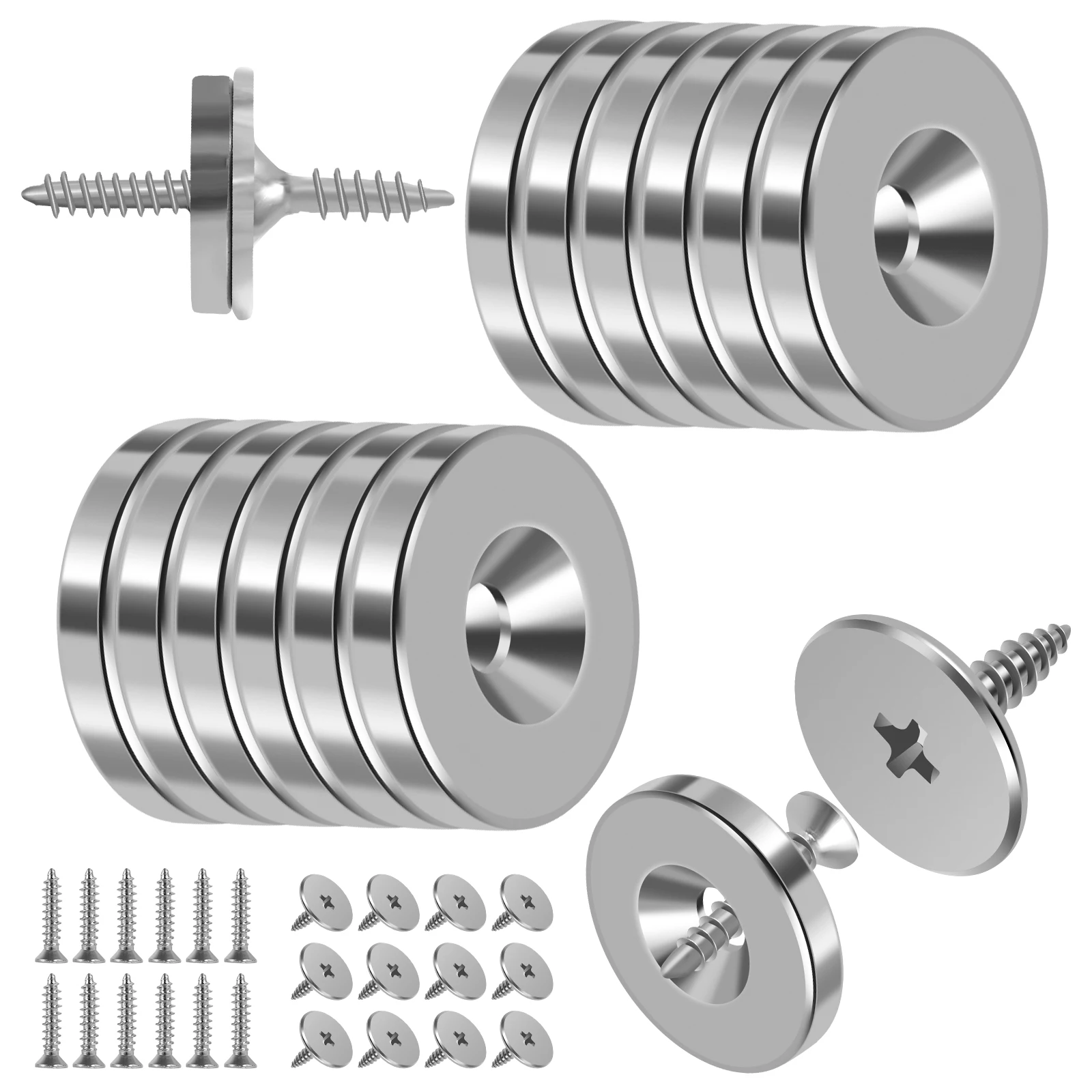Magnetic Cabinet Catches and Latches 12Pcs Strong Concealed Closures for Furniture