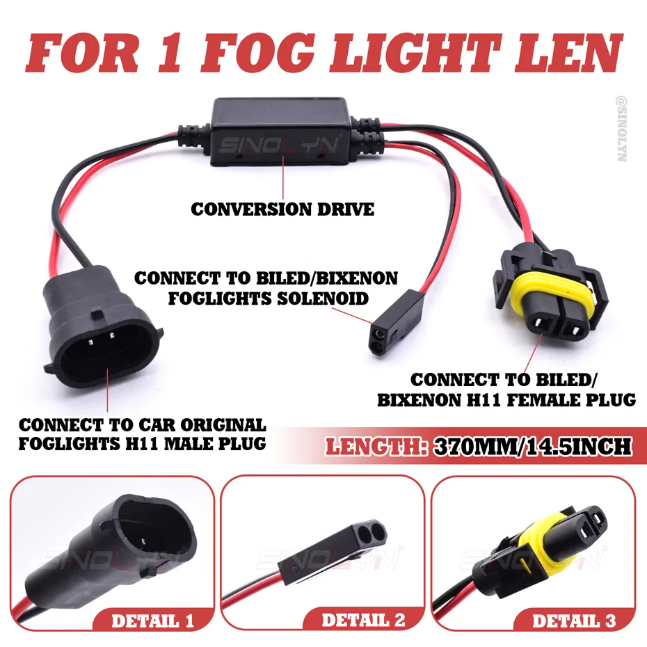 Fios de controle de feixe baixo alto para bi luzes de nevoeiro led lente/bi xenon lente de nevoeiro conexão fácil cablagem acessórios do carro 12v