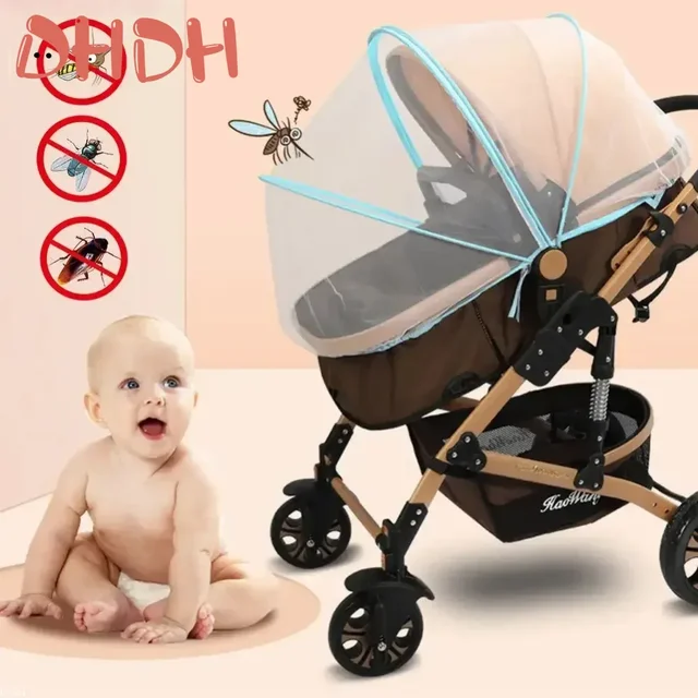 Universal Baby Carriage Mosquito Net Full Cover General Model Light Foldable BreathableEasy To Carry Encrypted Mesh 4