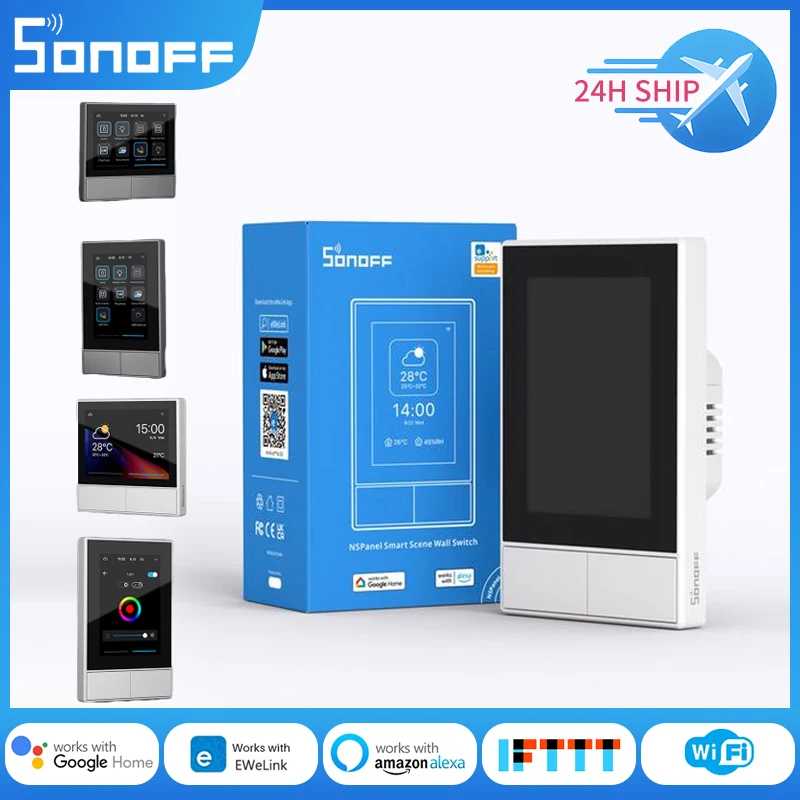 Sonoff-interruptor de Cena Inteligente Nspanel ue Eua Wi-fi Termostato Controle All-in-one Painel de Parede Hmi Suporte Alexa Alice Google Home