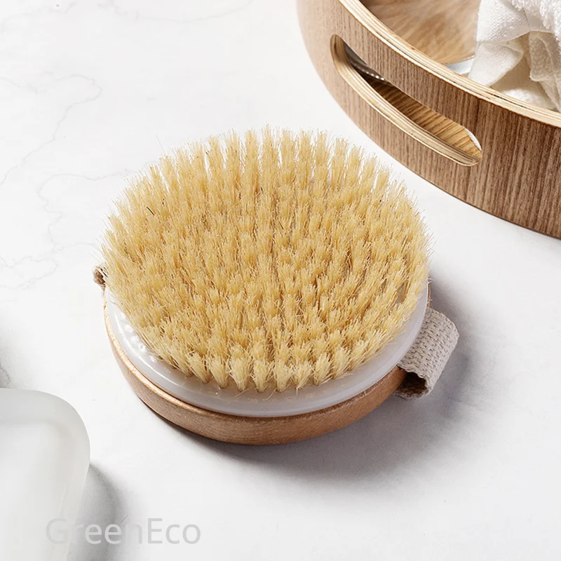1 Pc Wet Dry Skin Body Natural Bristle Brush Soft SPA Brush Bath Massager