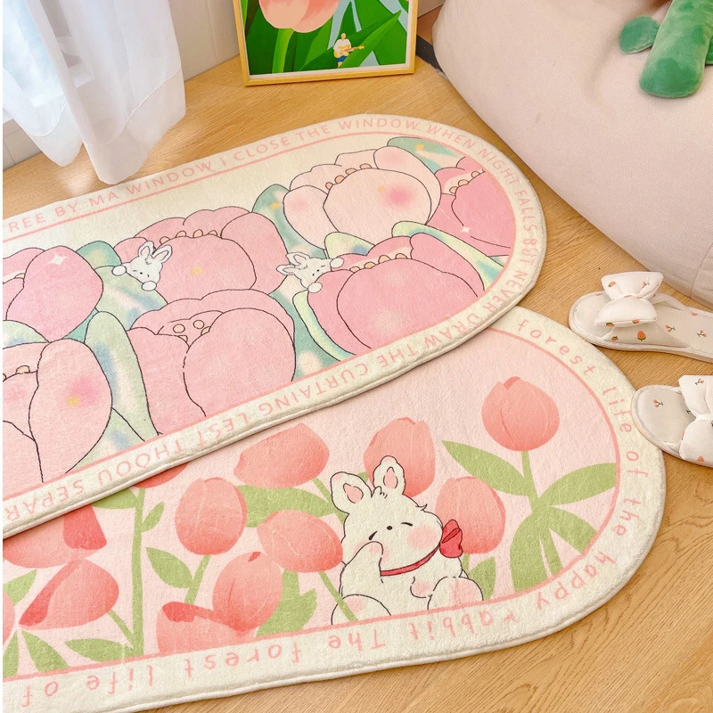 Kawaii Korean Tulip Bedroom Carpet Mat - Limited Edition