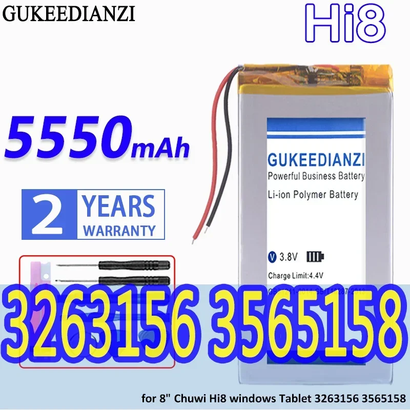Gukeedianzi Batteria Ad Alta Capacità 5550Mah 8 "Per Chuwi Hi8 Per Tablet Windows 3263156 3565158 Bateria