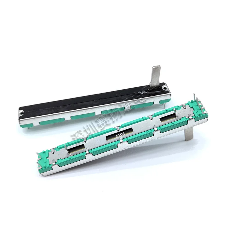 75mm straight slide potentiometer faders A103 A10K dual channel handle length 15mm dimming tuning faders multiturn potentiometer linear potentiometer potentiometer kit trimmer potentiometer adjustable resistor potentiometer knobs electronic components 5 pcs