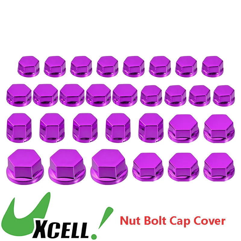 UXCELL Motorcycle Motorbike Screw Nut Bolt Cap Cover Decoration for Kawasaki for Honda Purple 1 Set Screw Cap motorcycle screw caps motorcycle nut covers