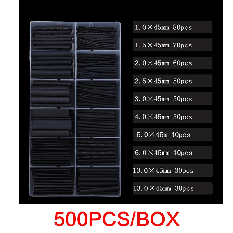 127-750pcs Thermoretractile Heat Shrink Tubing set Wire Connectors Heat Shrink Tube Wrapping for Cable Heat-shrinkable Sheath