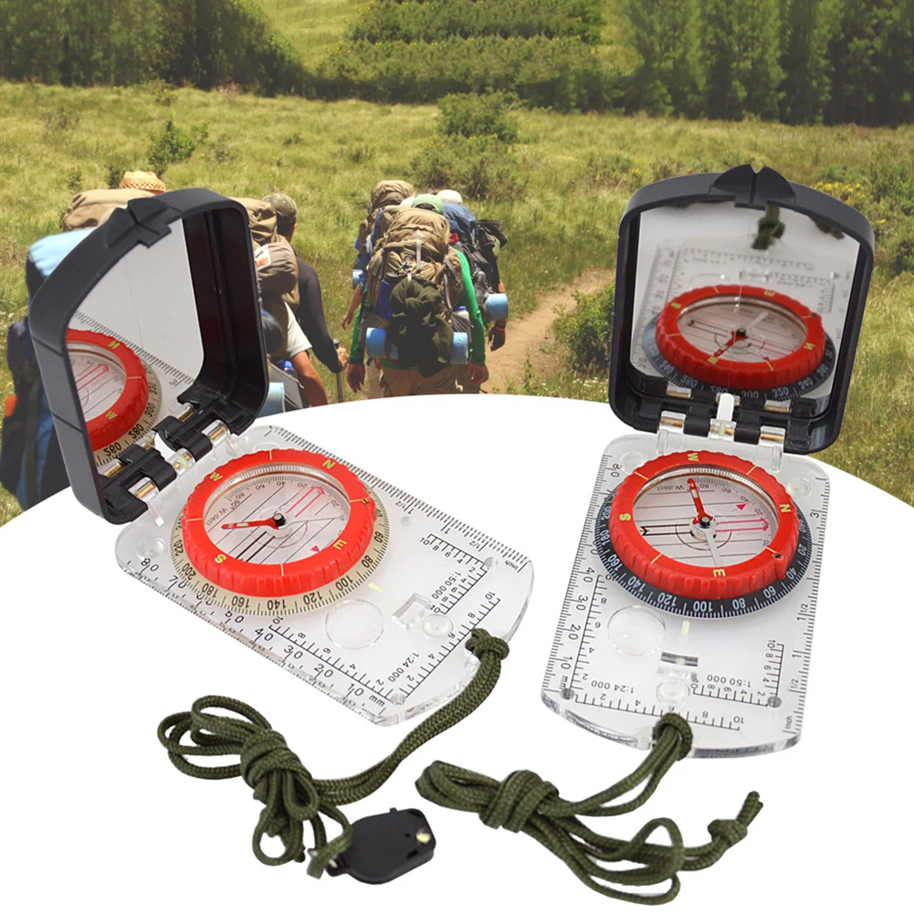 Brújula Multifuncional Con Lupa, Espejo Y Regla - Ligera Y Portátil Para Senderismo, Acampada Y Aventuras Al Aire Libre
